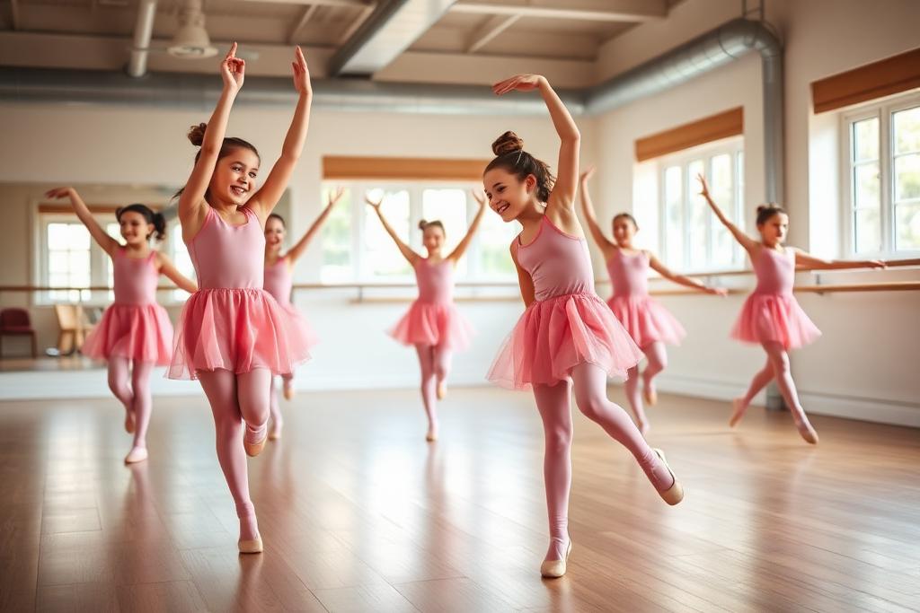 Oxbow Dance children in a lyrical dance class in the studio